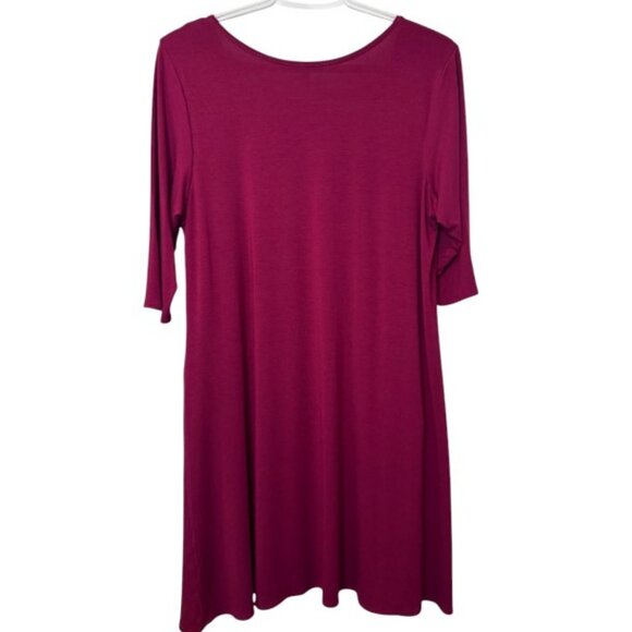 Eileen Fisher plum trapeze tunic/shirt dress size M - Picture 3 of 4